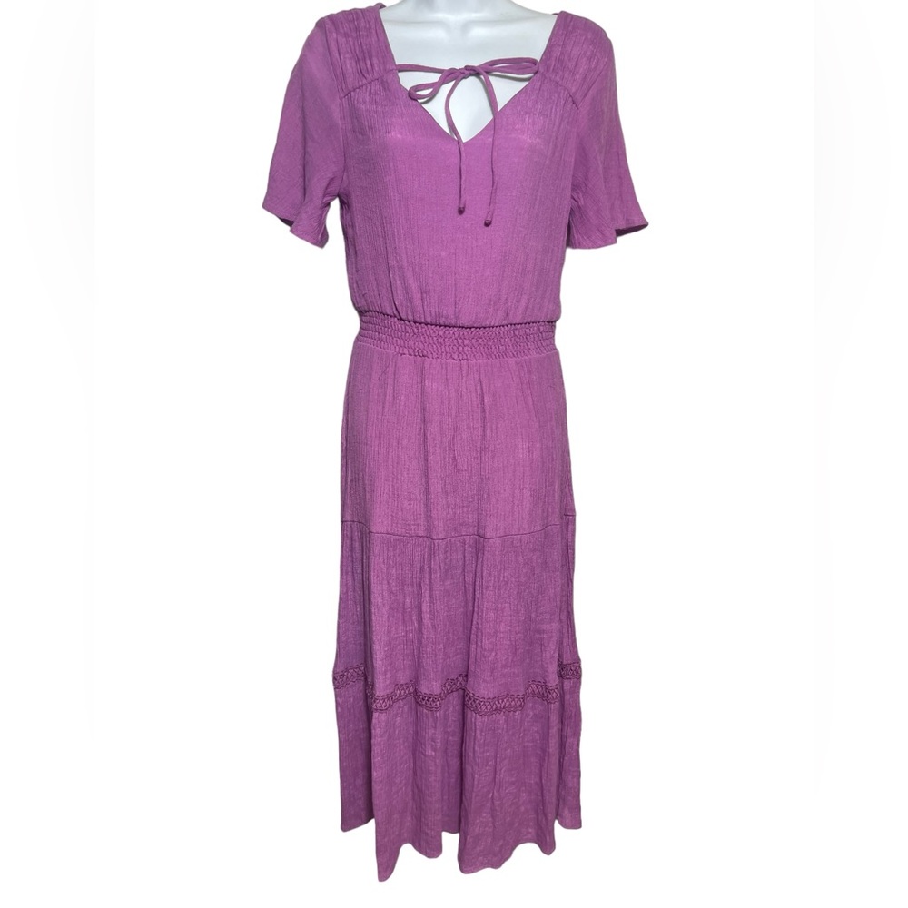 LUXOLOGY Dress Size small stunning purple violet flowing maxi dress 💜💜